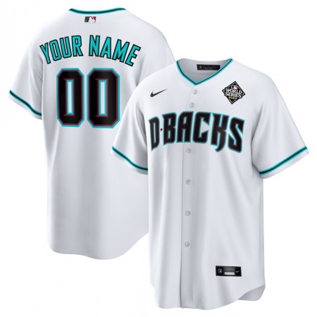 Men's Arizona Diamondbacks ACTIVE Player Custom White 2023 World Series Cool Base Stitched Baseball Jersey Men's Arizona Diamondbacks ACTIVE Player Custom White 2023 World Series Cool Base Stitched Baseball Jersey