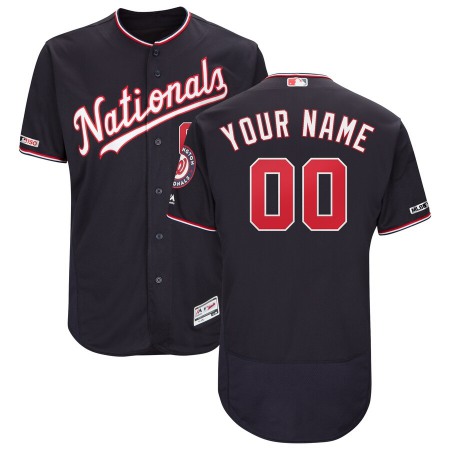 Men's Washington Nationals ACTIVE PLAYER Custom Majestic Navy Alternate Collection Flex Base Stitched Jersey Men's Washington Nationals ACTIVE PLAYER Custom Majestic Navy Alternate Collection Flex Base Stitched Jersey