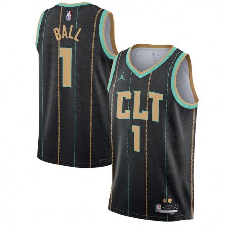 Men's Charlotte Hornets #1 LaMelo Ball 2022/2023 Black City Edition Stitched Basketball Jersey Men's Charlotte Hornets #1 LaMelo Ball 2022/2023 Black City Edition Stitched Basketball Jersey