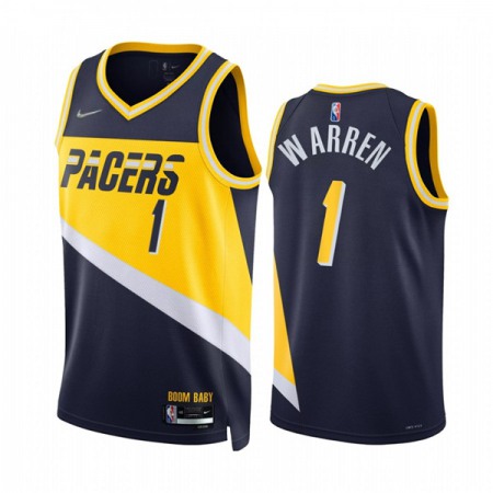 Men's Indiana Pacers #1 T.J. Warren 2021/22 Navy City Edition 75th Anniversary Stitched Basketball Jersey Men's Indiana Pacers #1 T.J. Warren 2021/22 Navy City Edition 75th Anniversary Stitched Basketball Jersey