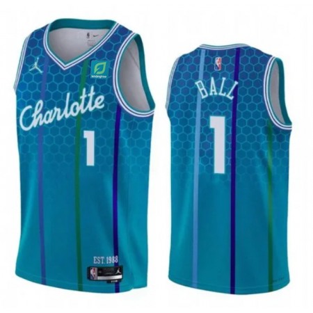 Men's Charlotte Hornets #1 LaMelo Ball Teal 2021-22 City Edition Stitched Basketball Jersey Men's Charlotte Hornets #1 LaMelo Ball Teal 2021-22 City Edition Stitched Basketball Jersey