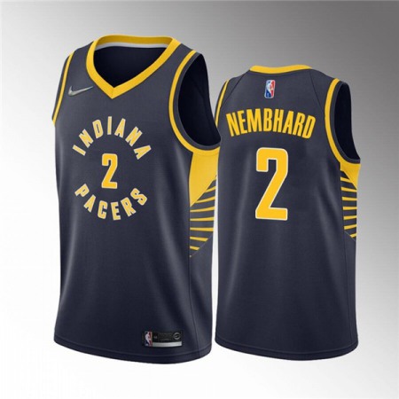 Men's Indiana Pacers #2 Andrew Nembhard Navy Icon Edition 75th Anniversary Stitched Basketball Jersey Men's Indiana Pacers #2 Andrew Nembhard Navy Icon Edition 75th Anniversary Stitched Basketball Jersey