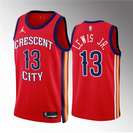 Men's New Orleans Pelicans #13 Kira Lewis Jr. Red 2022/23 Statement Edition Stitched Basketball Jersey Men's New Orleans Pelicans #13 Kira Lewis Jr. Red 2022/23 Statement Edition Stitched Basketball Jersey