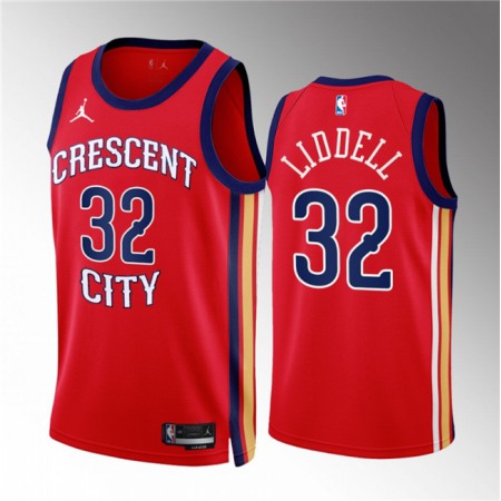 Men's New Orleans Pelicans #32 E.J. Liddell Red 2022/23 Statement Edition Stitched Basketball Jersey Men's New Orleans Pelicans #32 E.J. Liddell Red 2022/23 Statement Edition Stitched Basketball Jersey
