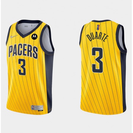 Men's Indiana Pacers #3 Chris Duarte Yellow Swingman Stitched Jersey Men's Indiana Pacers #3 Chris Duarte Yellow Swingman Stitched Jersey