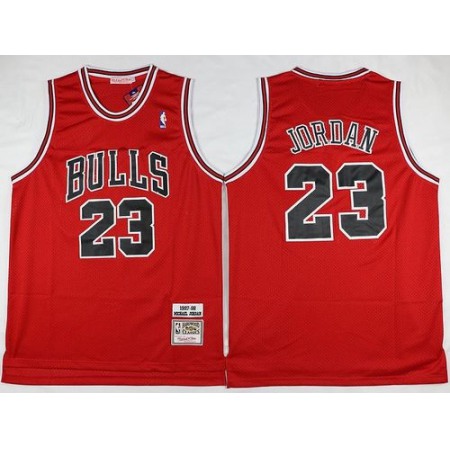 Mitchell and Ness Bulls #23 Michael Jordan Stitched Red Throwback NBA Jersey