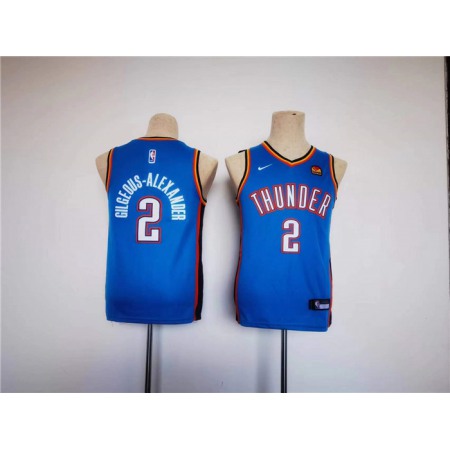 Youth Thunder #2 Shai Gilgeous-Alexander Blue Stitched Basketball Jersey Youth Thunder #2 Shai Gilgeous-Alexander Blue Stitched Basketball Jersey