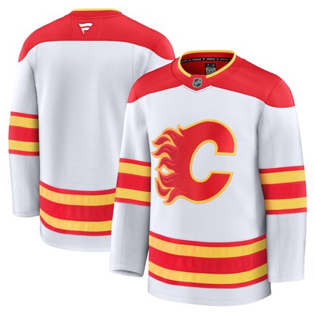 Men's Calgary Flames White Away Premium Jersey