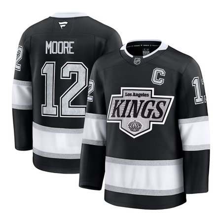 Men's Los Angeles Kings #12 Trevor Moore Black Home Premium Jersey