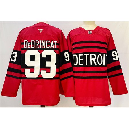 Men's Detroit Red Wings #93 Alex DeBrincat Red 2024-25 Reverse Retro Stitched Premium Jersey