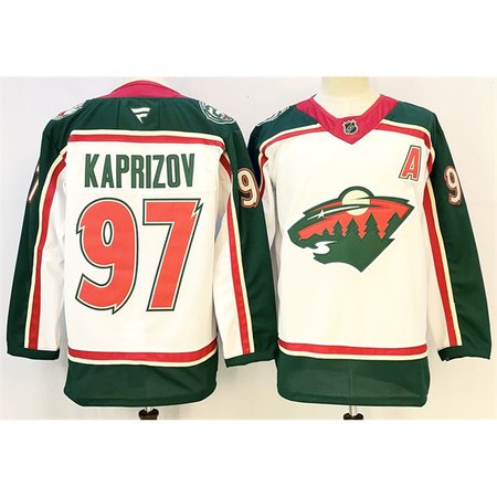 Men's Minnesota Wild #97 Kirill Kaprizov White 2025 With A Patch 25th Anniversary Stitched Hockey Premium Jersey