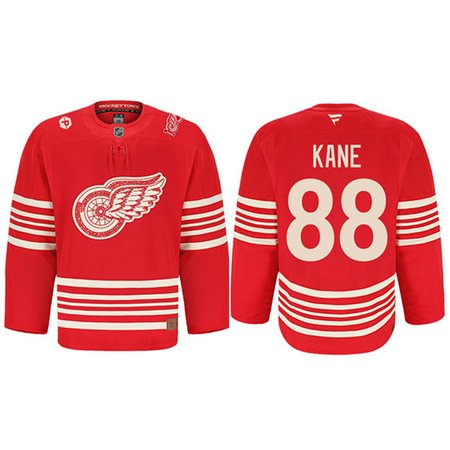 Youth Detroit Red Wings #88 Patrick Kane Red 2025 Centennial Premium With 100 and P Patch Stitched Hockey Jersey