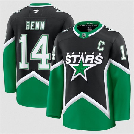 Men's Dallas Stars #14 Jamie Benn Black 2025-26 Alternate Stitched Hockey Premium Jersey