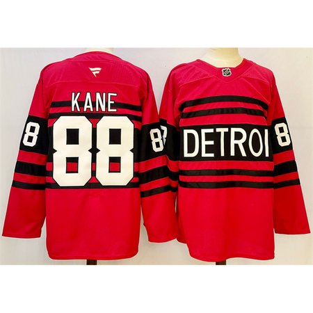Youth Detroit Red Wings #88 Patrick Kane Red 2024-25 Reverse Retro Stitched Jersey