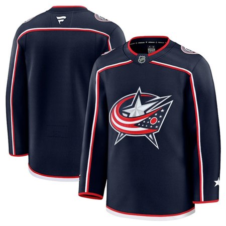 Men's Columbus Blue Jackets Blank Navy 2024-25 Home Stitched Hockey Premium Jersey
