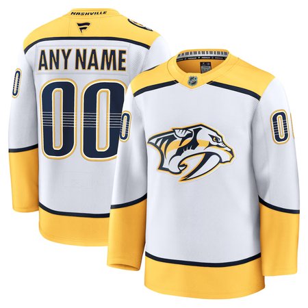 Men's Nashville Predators White Away Premium Custom Jersey
