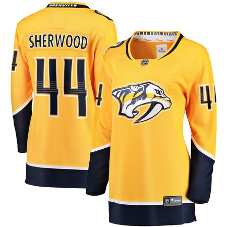 Women's Nashville Predators #44 Kiefer Sherwood Gold Home Player Jersey