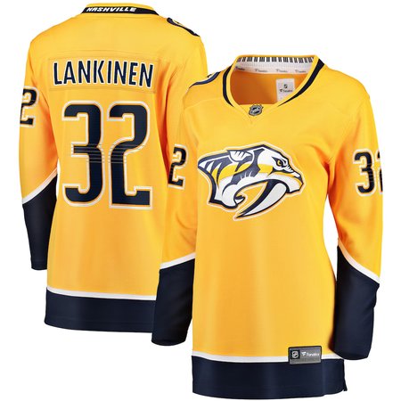 Women's Nashville Predators #32 Kevin Lankinen Gold Home Player Jersey