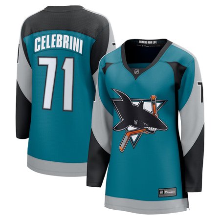 Women's San Jose Sharks #71 Macklin Celebrini Teal Alternate Jersey