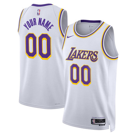 Men's Los Angeles Lakers Nike White Association Edition Swingman Custom Jersey