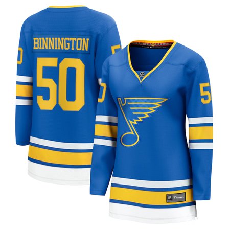 Women's St. Louis Blues #50 Jordan Binnington Blue Home Player Jersey