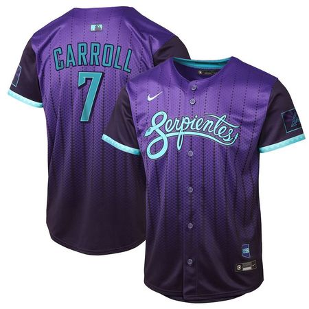 Youth Arizona Diamondbacks #7 Corbin Carroll Purple 2025 City Connect Limited Player Jersey