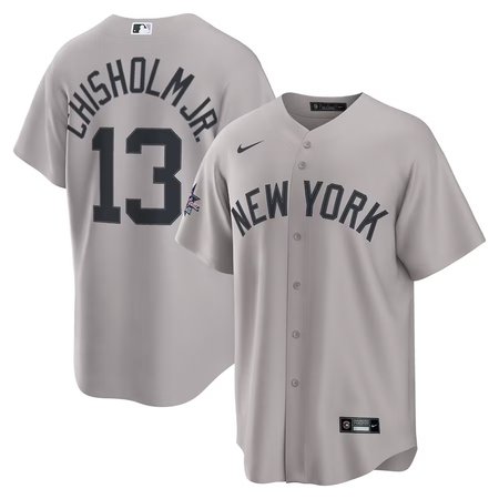 Men's New York Yankees #13 Jazz Chisholm Jr. Nike Gray 2025 MLB All-Star Game Road Replica Player Jersey