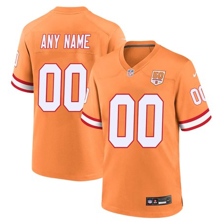 Men's '76 Tampa Bay Buccaneers Custom Orange White 50th Season Game Jersey