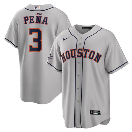 Youth Houston Astros #3 Jeremy Pena Nike Gray 2025 MLB All-Star Game Road Replica Player Jersey