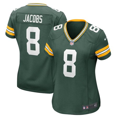 Women's Green Bay Packers Josh Jacobs Nike Green Team Game Jersey Women's Green Bay Packers Josh Jacobs Nike Green Team Game Jersey