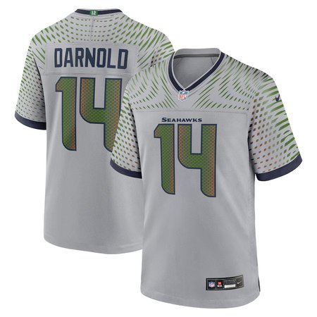 Men's Seattle Seahawks #14 Sam Darnold Gray Rivalries Collection Game Jersey