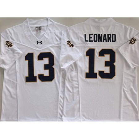 Youth Notre Dame Fighting Irish #13 Riley Leonard White Stitched Jersey