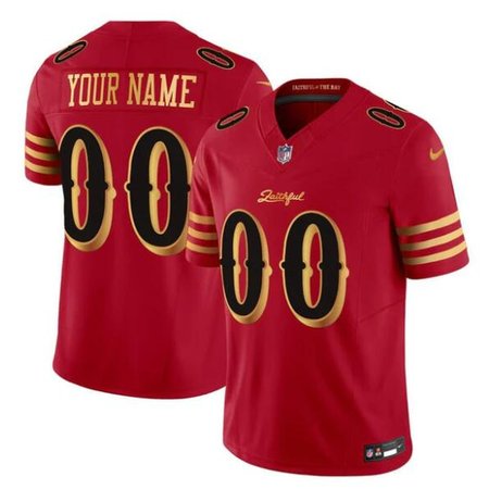 Men's San Francisco 49ers Custom Red Rivalries Collection F.U.S.E. Vapor Limited Stitched Jersey