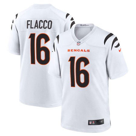 Men's Cincinnati Bengals #16 Joe Flacco Nike White Team Game Jersey