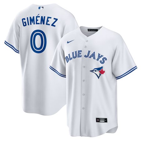 Men's Toronto Blue Jays #0 Andres Gimenez White Home Replica Jersey