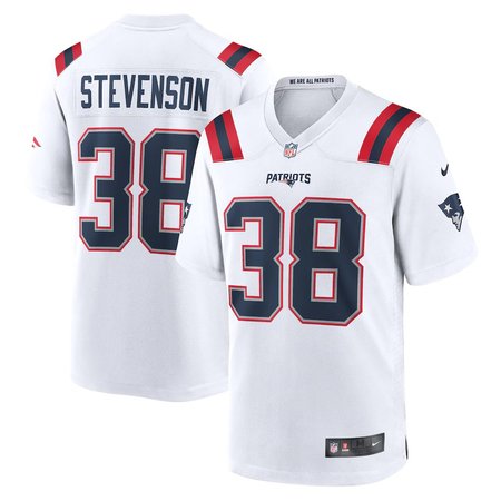 Men's New England Patriots #38 Rhamondre Stevenson Nike White Game Player Jersey