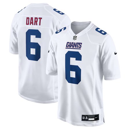 Men's New York Giants #6 Jaxson Dart Nike Tundra White Fashion Game Jersey