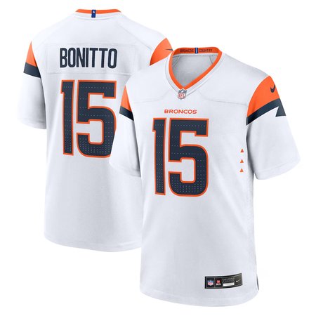 Men's Denver Broncos #15 Nik Bonitto White Team Game Jersey