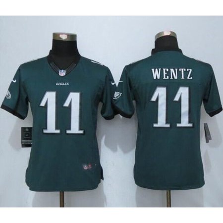 Eagles #11 Carson Wentz Midnight Green Team Color Women's Stitched NFL New Limited Jersey