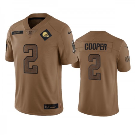 Men's Cleveland Browns #2 Amari Cooper 2023 Brown Salute To Service Limited Stitched Jersey Men's Cleveland Browns #2 Amari Cooper 2023 Brown Salute To Service Limited Stitched Jersey