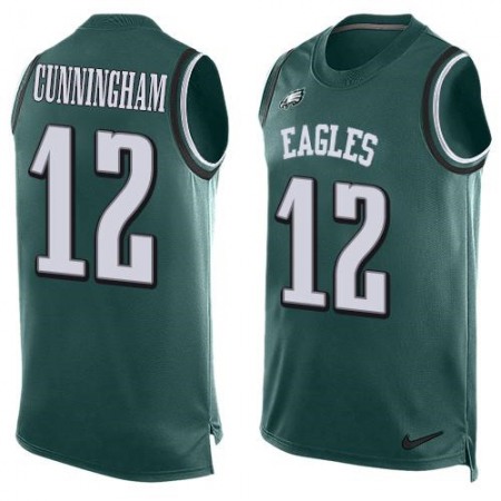 Eagles #12 Randall Cunningham Midnight Green Team Color Men's Stitched NFL Limited Tank Top Jersey