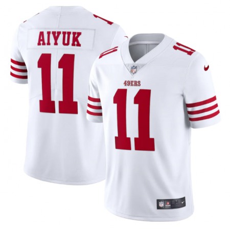Men's San Francisco 49ers #11 Brandon Aiyuk 2022 New White Vapor Untouchable Stitched Jersey Men's San Francisco 49ers #11 Brandon Aiyuk 2022 New White Vapor Untouchable Stitched Jersey