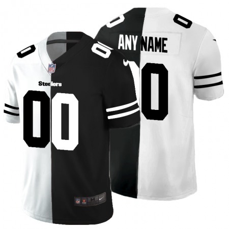 Men's Pittsburgh Steelers ACTIVE PLAYER Custom Black & White Split Limited Stitched Jersey Men's Pittsburgh Steelers ACTIVE PLAYER Custom Black & White Split Limited Stitched Jersey
