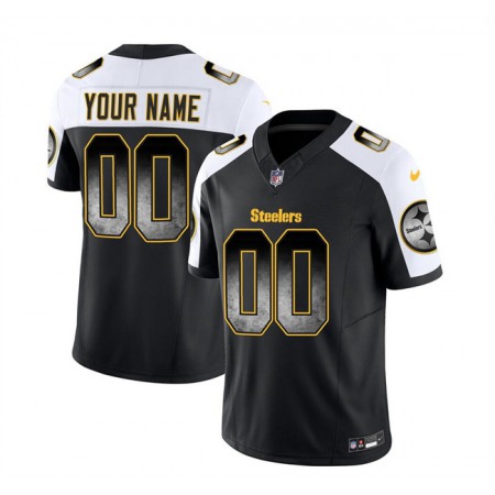 Men's Pittsburgh Steelers Active Player Custom Black/White 2023 F.U.S.E. Smoke Vapor Untouchable Limited Stitched Jersey Men's Pittsburgh Steelers Active Player Custom Black/White 2023 F.U.S.E. Smoke Vapor Untouchable Limited Stitched Jersey