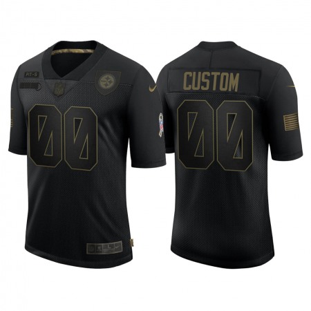 Men's Pittsburgh Steelers Customized 2020 Black Salute To Service Limited Stitched Jersey Men's Pittsburgh Steelers Customized 2020 Black Salute To Service Limited Stitched Jersey