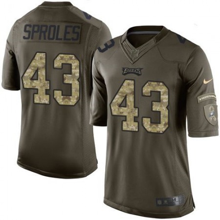 Eagles #43 Darren Sproles Green Youth Stitched NFL Limited Salute to Service Jersey